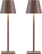 Brown Cordless Table Lamps Set of 2,Vintage Rechargeable Lamp for Restaurant Dinner Dining Kitchen Countertop Bathroom Counter Top Tabletop Lighting,Shower Lamp for Insider Shower,Lampara Recargable by Unknown