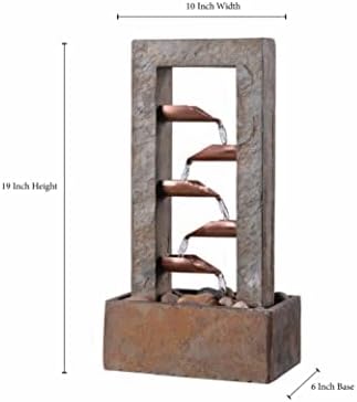 Kenroy Home Spillway Rustic Indoor Table Fountain, Slate and Copper, 19 Inch Height, 10 Inch Width, 6 Inch Depth - Image 2