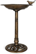 Backyard Expressions Outdoor Garden Bird Bath with Bird - Bronze - Weather Resistant Polyresin - 30 Inch by BackyardExpressions