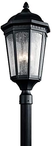 Kichler Courtyard Outdoor Post Light, Textured Black - Image 5