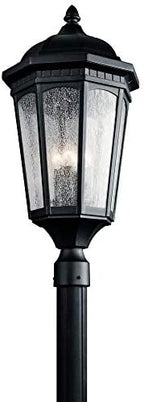 Kichler Courtyard Outdoor Post Light, Textured Black - Image 5