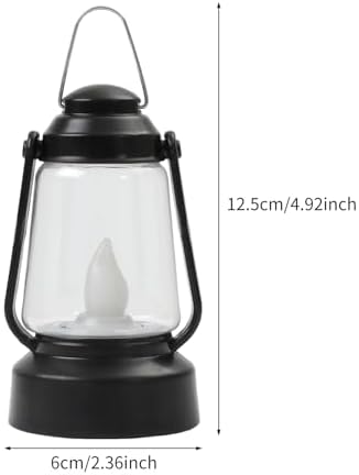 6 inch Retro Lantern LED Candle Lanterns Indoor Decor Lantern Outdoor Hanging Lanterns 12 Pcs Decorative Lantern for Wedding Decor, Halloween, Christmas and Various Holiday Parties. (Black, Large) - Image 7