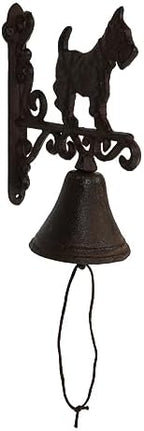 Ebros Gift Cast Iron Rustic Vintage Western Farmhouse Scottish Terrier Dog Door Wall Dinner Yard Bell Outdoor Farm Cottage Accent Bells - Image 4