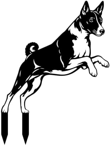 Dog Metal Garden Stake - Weatherproof Dog Silhouette Yard Art, Decorative Outdoor Sign for Lawn & Patio, Heartfelt Gift for Rough Collie Lovers(Jump,14") by Unknown