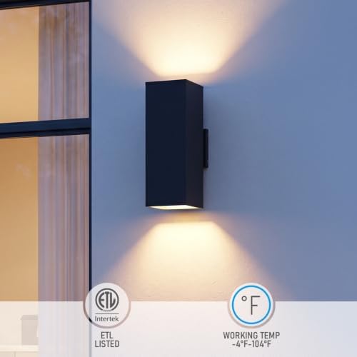 LEONLITE 2-Pack 22" Outdoor Rectangular Wall Light, Up and Down, E26 Base - Image 2