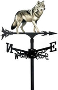 Metal Iron Art Rooster Weathervanes Rooftop Villa Wind Direction Indicator Vintage Fits Peacock Weather Vanes for Sheds Yard Pavilion (Wild Wolf B) by Unknown