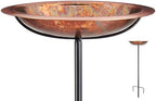 Good Directions Fired Copper Bird Bath on Garden Pole 13" by GoodDirections
