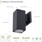 ASD 1 Light Dusk to Dawn Cylinder Outdoor Sconce Lights, E26 Base 6 Pack - Image 2