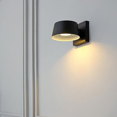 Globe Electric 44782 LED Integrated Outdoor Wall Sconce, Matte Black, 8W, 650 Lumens, 2700 Kelvin, Back Porch Lights, Front Patio, Garage Fixture, Exterior Lighting for House - Image 4