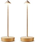 2P Cordless Rechargeable Led Table Lamp Battery Operated Light CHMP Gold by Tpczqj