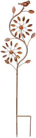 Sunnydaze 48" Garden Wind Spinner, 2 Pinwheel Dual-Motion Blades, Copper by SunnydazeDecor