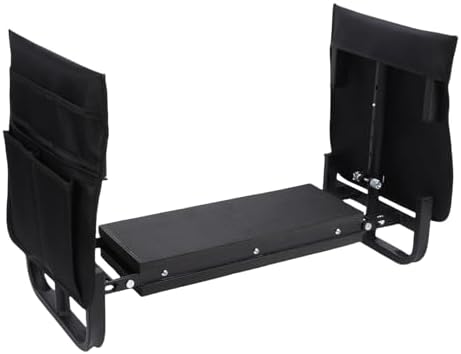 AUNMAS Garden Kneeler Seat, Widened 10.6 Inches Height Adjustable Foldable Stool with 2 Spacious Tool Pouches, for Gardening Camping Picnics (Black) - Image 7
