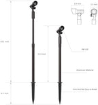 Malibu Low Voltage Spotlight 4W LED Telescopic Spot Light 12V Outdoor Oil Bronze Landscape Lighting 66 Lumen 2700K Warm White Metal Flood Light with Stake and Connector for Garden, Patio, Lawn - Image 6