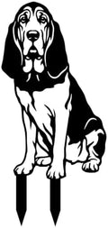 Dog Metal Garden Stake - Weatherproof Dog Silhouette Yard Art, Decorative Outdoor Sign for Lawn & Patio, Heartfelt Gift for Bloodhound Lovers(Sit,14") by VORISCAPE