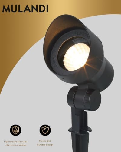 Aluminum & Glass Low Voltage Landscape Spotlights 12V LED with 20W MR16 Bulb Outdoor Landscape Lighting, 3000K Warm White Landscape Spot Lights Wired for Garden and Yard Up Lighting, 6 Pack - Image 2