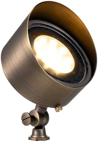 VOLT 12V Brass Flood Light & 9W 2700K PAR36 LED Bulb (900 Lumens) by VOLT