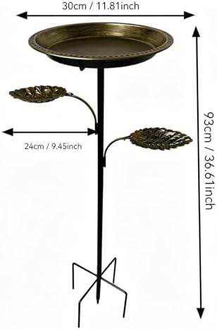 Outdoor Birdbath 5-Prong Base Vintage Bird Bath Metal Bowl - Image 4