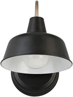Design House Mason Farmhouse Gooseneck Barn Light, Outdoor Exterior Porch or Patio Wall Light Fixture, Black and Gold, 8 Inch Diameter, 1-Pack, 588285 - Image 2