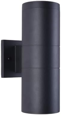 mirrea 12" Modern Outdoor Porch Light in 2 Lights, Matte Black, 1 Pack by mirrea