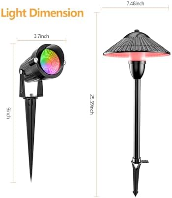ZUCKEO RGB Color Changing Landscape Lights Low Voltage Pathway Lights 12V 24V Multi-Color LED Landscape Light Kit Waterproof for Yard Garden Path Christmas Decoration(12Pack) - Image 5