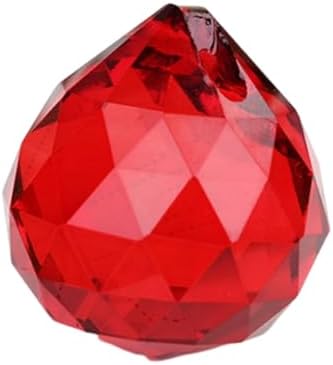 100mm Large Crystal Prism Suncatcher for Windows Hanging, Colorful Glass Crystal Sun Catcher Beads Pendants Maker Balls for Indoor Outdoor Garden Feng Shui Home Decor Red by YlobdolY