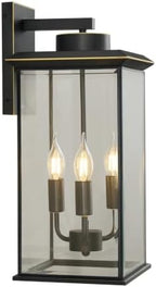 Large Oil‑Rubbed Bronze Outdoor Wall Sconce, Exterior Porch Light by Unknown