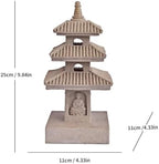 Solar Pagoda Garden Statue with LED Solar Light, 10 Inch Zen Garden Lantern - Image 2