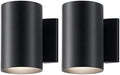 Kichler Cylinders 7" Outdoor Wall Sconce in a Black, 1-Light Exterior Wall Light, Cylinder Fixture, (7" H x 5" W), 9234BK (Pack of 2) by KichlerLighting