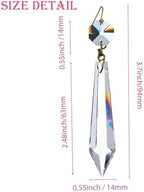 24Pcs 63mm Clear Crystal Chandelier Icicle Prisms with Octagon Beads,Crystals Lighting Lamp Replacement Parts,Christmas Wedding Party Decor (Clear Color with Gold Pin, 63mm (2.5inches)) - Image 2