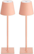 Kakanuo Pink Cordless Rechargeable Table Lamp 5000mAh Battery Operated Lamps, 3 Colors Stepless Dimming Touch Lamp for Living Room, Kitchen Counter, Dining, Outdoor Patio, 2 Pack by KakanuoLightings