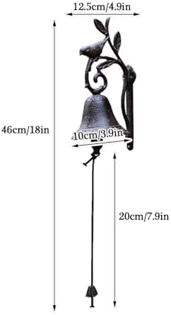 Vintage Cast Iron Farmhouse Bird Dinner Bell Wind Chime(Black) - Image 3