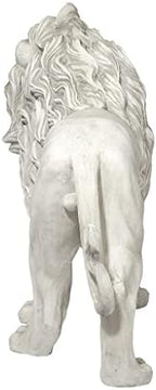 Design Toscano Regal Lion Sentinel of Grisham Manor Outdoor Entryway Garden Statue, Left, 37 Inch Tall, Cast Stone Resin, Antique Stone - Image 4