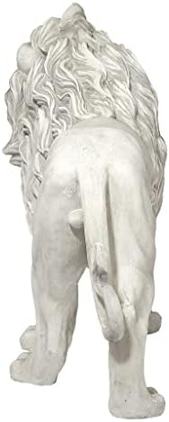 Design Toscano Regal Lion Sentinel of Grisham Manor Outdoor Entryway Garden Statue, Left, 37 Inch Tall, Cast Stone Resin, Antique Stone - Image 4