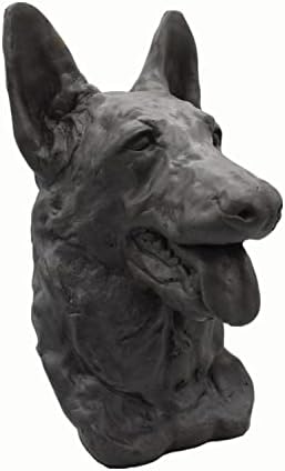 Solid Rock Stoneworks German Shepherd Bust- Graphite- 14" Tall x 8"W x 10"D by SolidRockStoneworksLLC