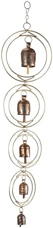 27" Metal Wind Chimes for Outside with 5 Tuned Bells – Rustic Gold Outdoor Garden Decor – Windchimes for Outdoors Yard Decorations Deep Tone Chimes – Garden Decor for Outside with Decorative Bells by Vivanta