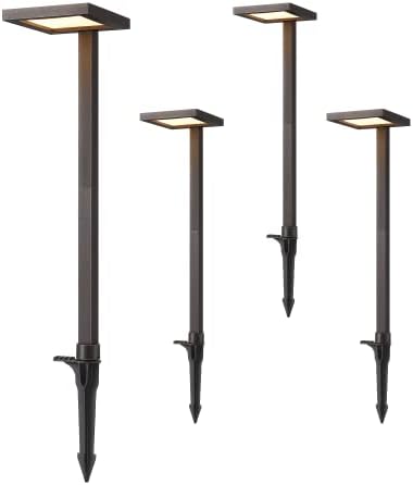 EDISHINE Low Voltage Landscape Lighting, LED Modern Pathway Lights 4 Pack by EDISHINE