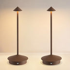 EJQ 2 Pack LED Rechargeable Cordless Table Lamps,Portable Outdoor 5000mAh Battery Operated Table Light Touch Control 3 Color Dimmable for Patio/Cofee/Restaurant/Camping/Dining/Bedroom-Brown by EJQCordlessTableLamp