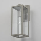 Globe Electric 44838 Bowery 1-Light Outdoor Indoor Wall Sconce, Matte Gray, Clear Glass Shade - Image 5