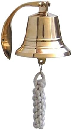 Hampton Nautical BL2021-5B Brass Plated Hanging Harbor Bell 4" - Nautical Decor - Nautical Home Decoration by Handcrafted+Model+Ships
