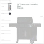Shenandoah Melodies by Wind River – 26 inch Black Wind Chime for Patio, Backyard, Garden, and Outdoor décor (Aluminum Chime) Made in the USA - Image 6