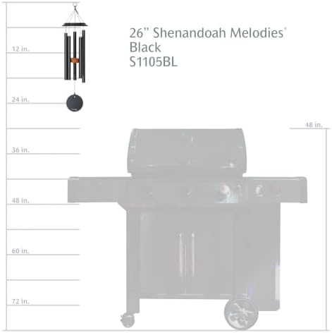 Shenandoah Melodies by Wind River – 26 inch Black Wind Chime for Patio, Backyard, Garden, and Outdoor décor (Aluminum Chime) Made in the USA - Image 6