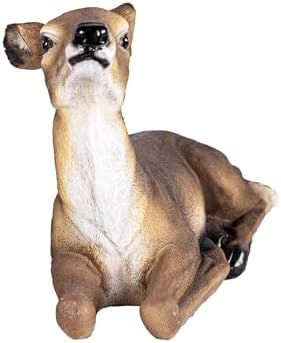 Decorative Deer Garden Statue, Lifelike Resting Fawn Figurine, Brown - Image 4