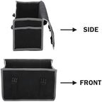 Tool Organizer Bag | 1 Large Pocket Storage Pouch & 2 Side Pockets & Canvas Handle, Heavy Duty 16oz Waxed Canvas Tote Bag, Reusable Tool Carrier for Hand Tools - 11.5"L x 6"W x 7.5"H - Black - Image 5