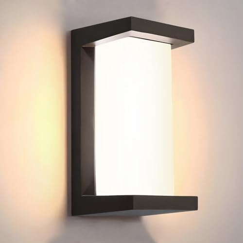 wowlite Exterior Lighting Fixtures, 3CCT LED Outdoor Wall Sconce, Black by wowlite