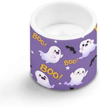 Halloween Ghost Bat Print Battery Operated Flameless Candles with Remote and Timer Flameless LED Pillar Candles for Banquet Party Home Decorations 4 Pack Tea Lights Bulk - Image 2