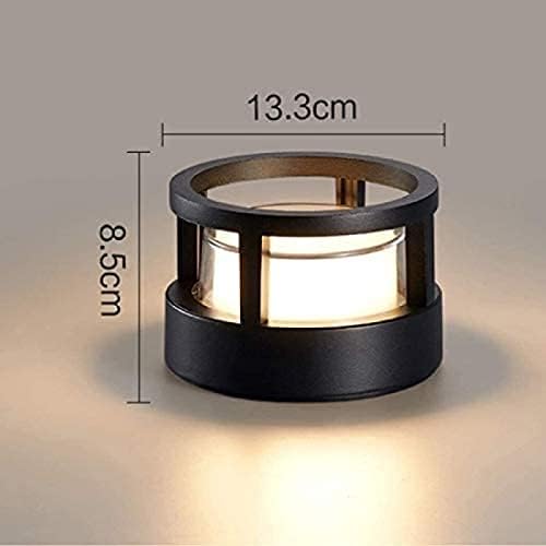 IP65 Waterproof Round Outdoor Garden Post Bollard Light Residential Lighting Column Lamp Aluminum Pathway Driveway Floor Lawn Landscape Lighting E27 Decoration Pillar Lantern Stigma Lamps,Small,Fr - Image 7