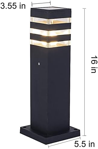 Pathway Lights Post Lights IP55 Waterproof Outdoor Lamp Post Lawn Light Floor Lamp E26 Lampholder Hardwired Suitable for 12V / 24V / 120V Voltage（16in, Black） - Image 3