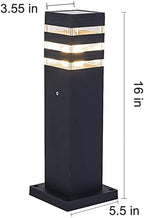 Pathway Lights Post Lights IP55 Waterproof Outdoor Lamp Post Lawn Light Floor Lamp E26 Lampholder Hardwired Suitable for 12V / 24V / 120V Voltage（16in, Black） - Image 3