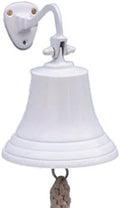 Hampton Nautical BL-2019-7-White Solid Brass Hanging Ship's Bell 9" - White Powder Coated - Nautical Decor - Nautical Home Decoration by Handcrafted+Model+Ships