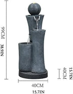 Indoor Fountain Resin Waterfall Tabletop - Tiered Indoor/Outdoor Water Decorative for Home or Office Rockery - Image 2